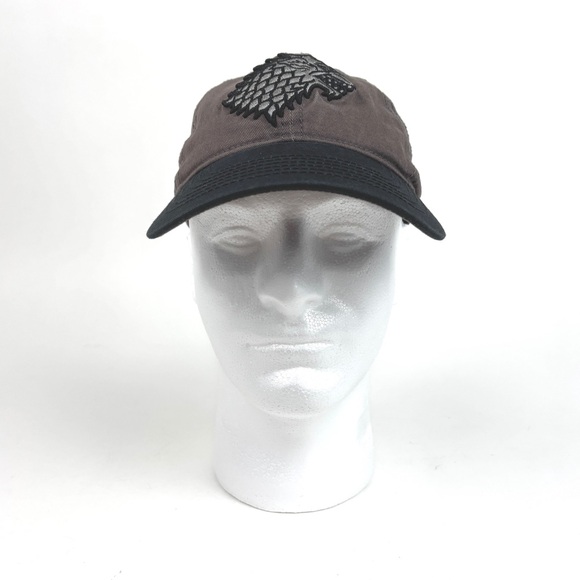 Game of Thrones Stark Dire Wolf Gray and Black HBO Adjustable Cap - Picture 4 of 11
